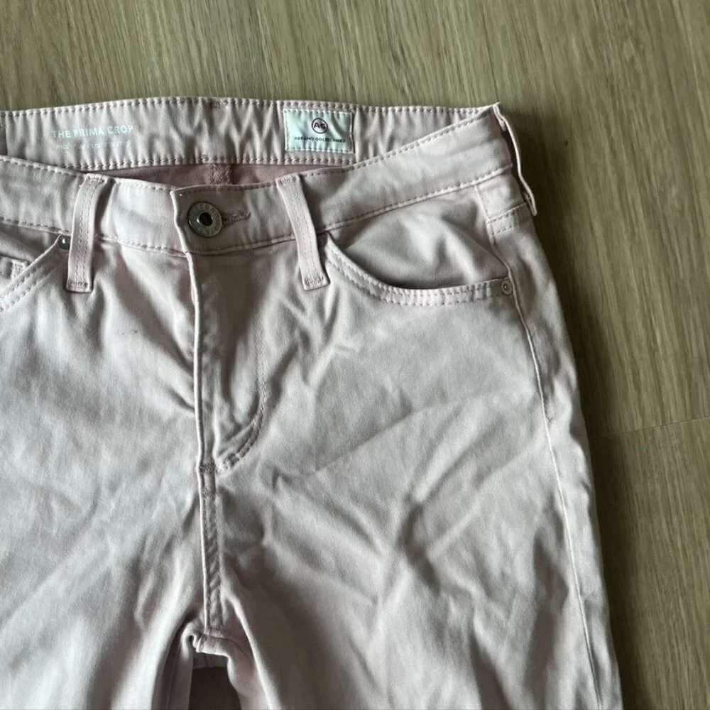 Ag Adriano goldschmied prima crop Powder pink midrise cigarette crop Size 25R - Picture 5 of 9